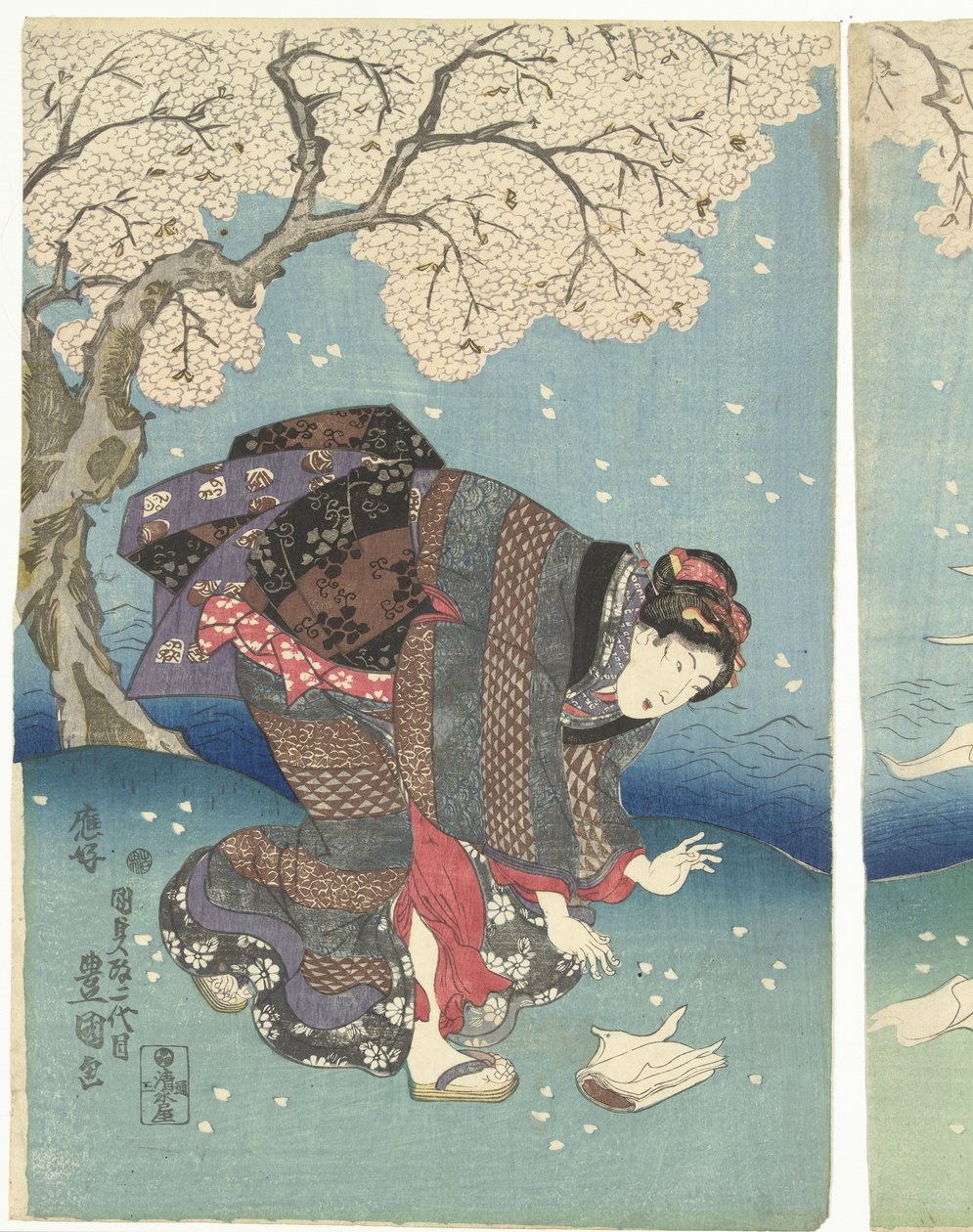 Bouřlivý den na řece Sumida Osm pohledů na Edo (název série) od Utagawa Kunisada (I)