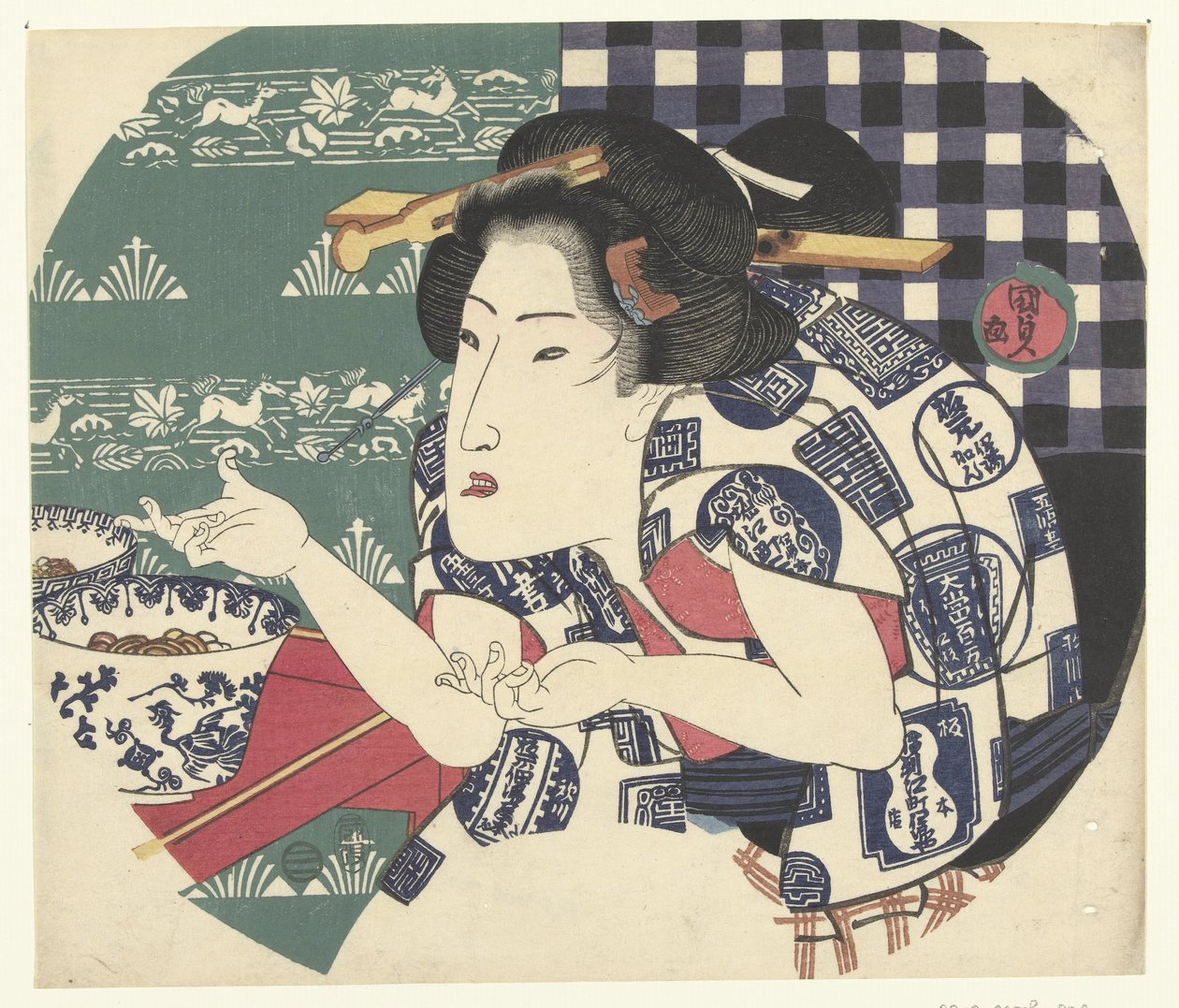 restaurace Udon od Utagawa Kunisada (I)
