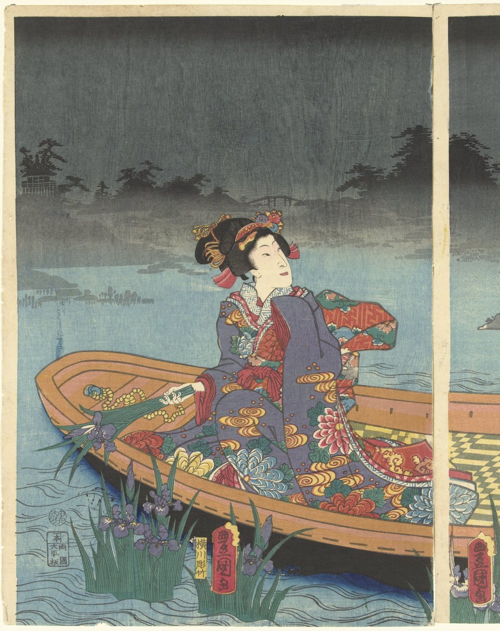 Nepřátelské vlny se blíží k modernímu princi Genjimu od Utagawa Kunisada (I)
