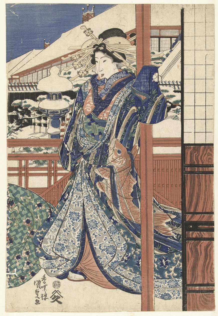 Žena v zimní zahradě od Utagawa Kunisada (I)