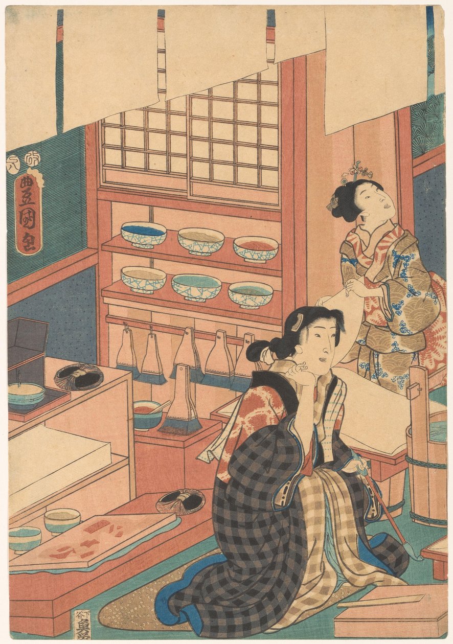 Ženy dělají obrázky (levá část) od Utagawa Kunisada (I)