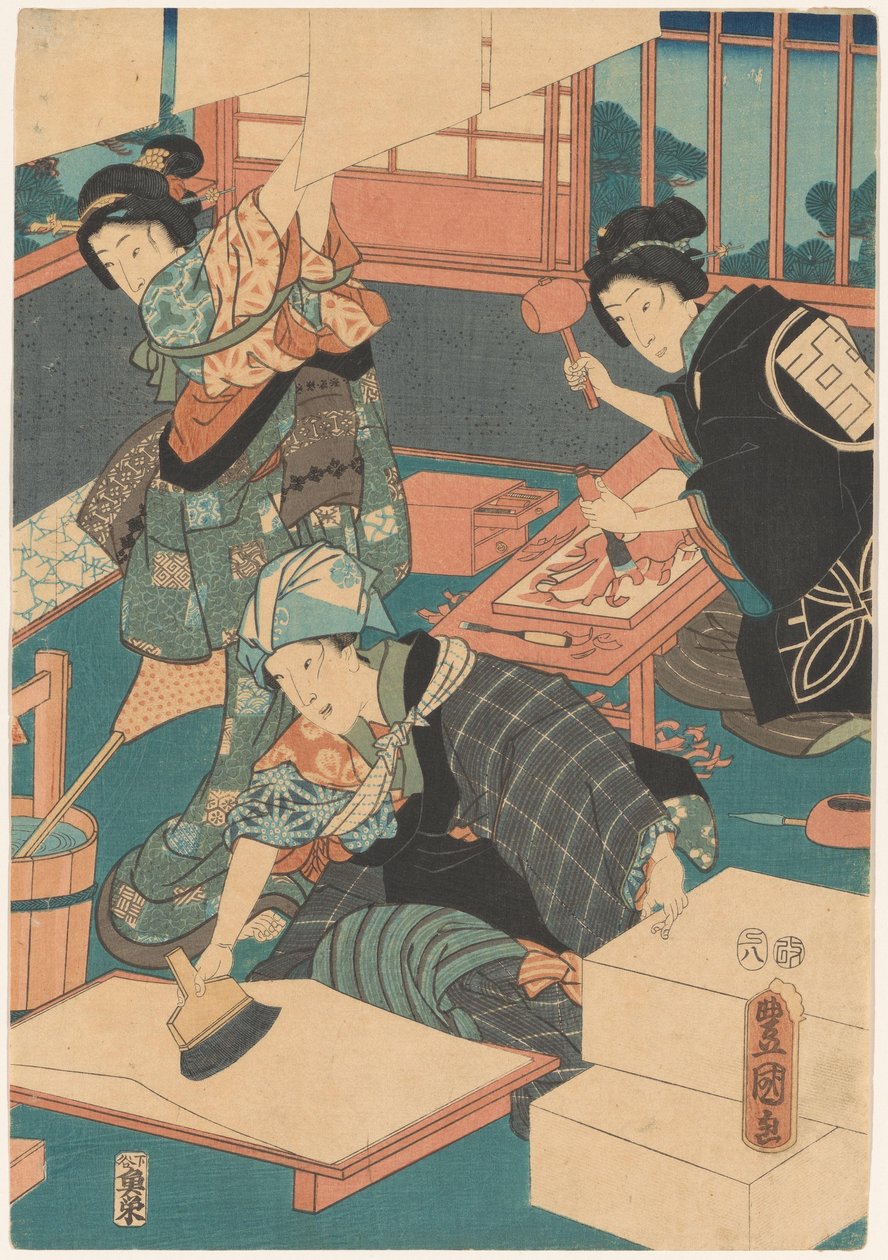 Ženy dělají obrázky (střední část) od Utagawa Kunisada (I)