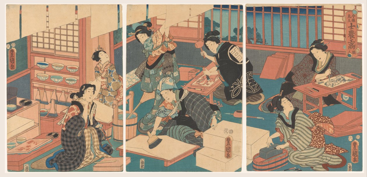 Ženy dělají obrázky od Utagawa Kunisada (I)