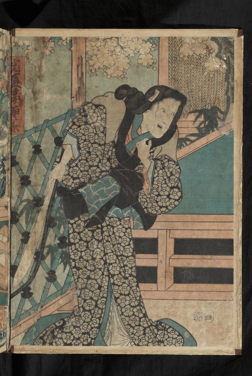 Před a po - herec kabuki Kataoka Ainosuke III v roli Karaita (ze hry 