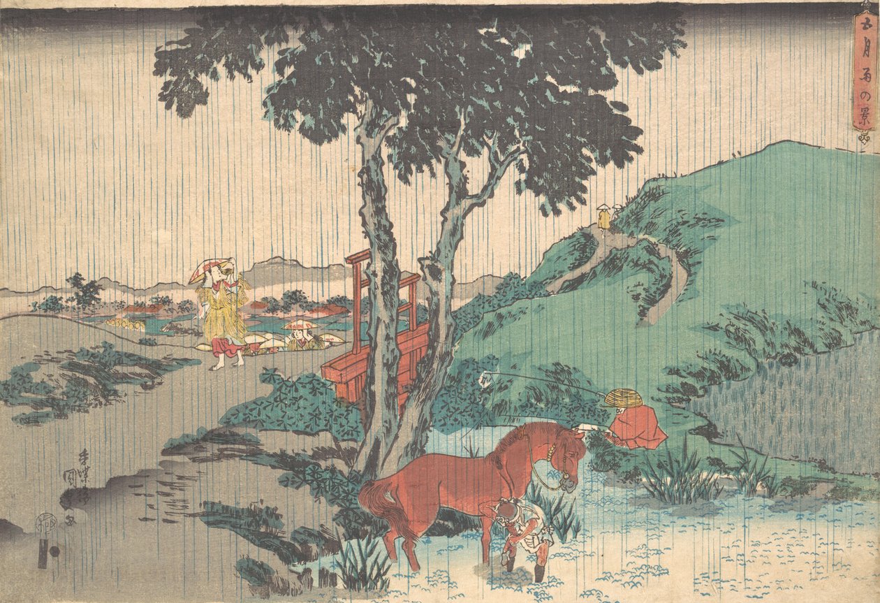 Déšť pátého měsíce Samidare, 19. stol., 19. stol. od Utagawa Kunisada