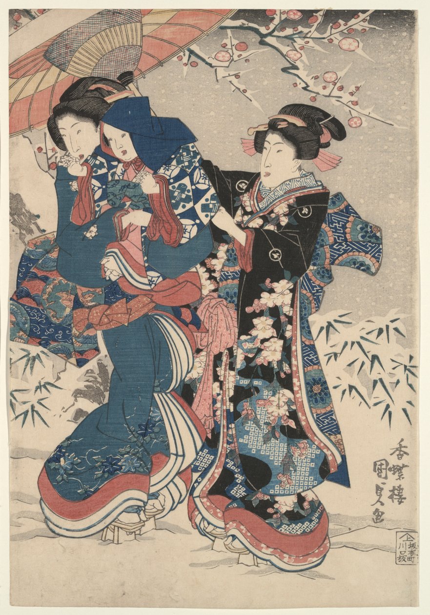 Sněhová bitva od Utagawa Kunisada