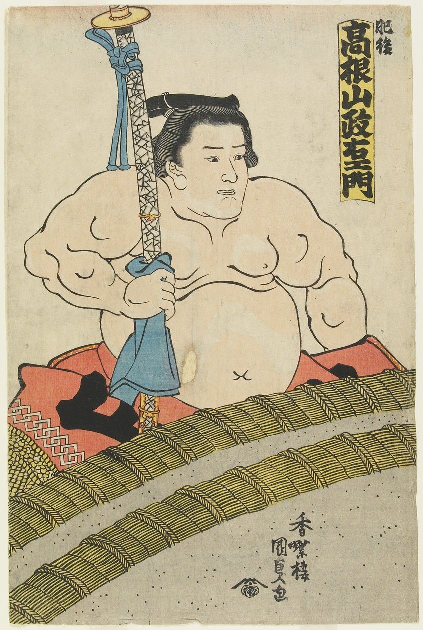 Wrestler Takaneyama Seiemon ze stáje Higo, 1830-1844 od Utagawa Kunisada