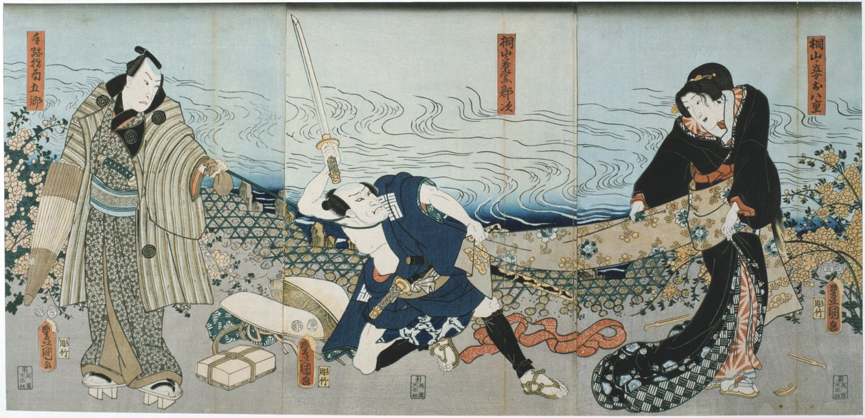 Divadelní scéna, 1844 od Utagawa Kunisada
