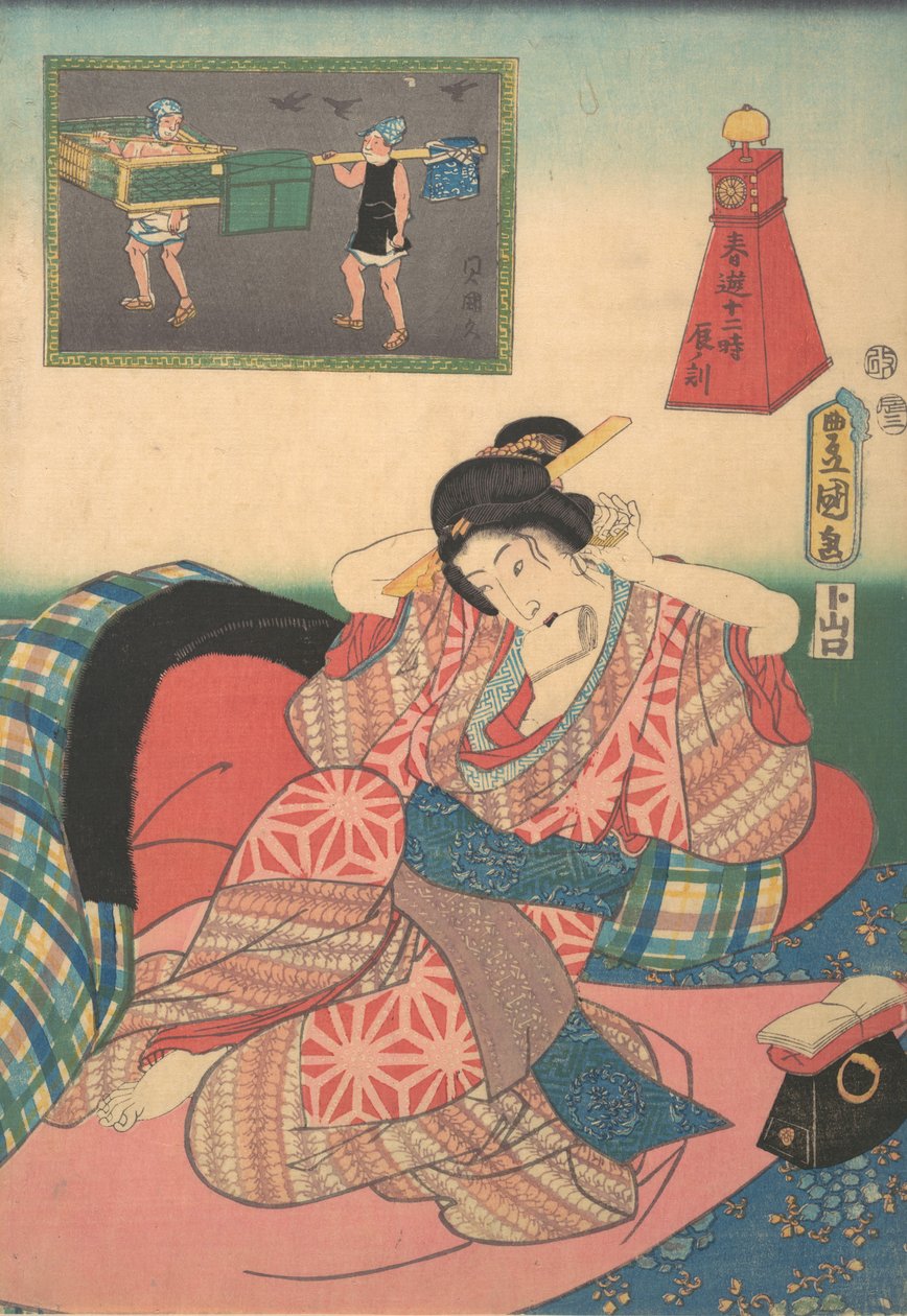 Dvanáct hodin jarních radovánek: Hodina draka, 19. stol., 19. stol. od Utagawa Kunisada