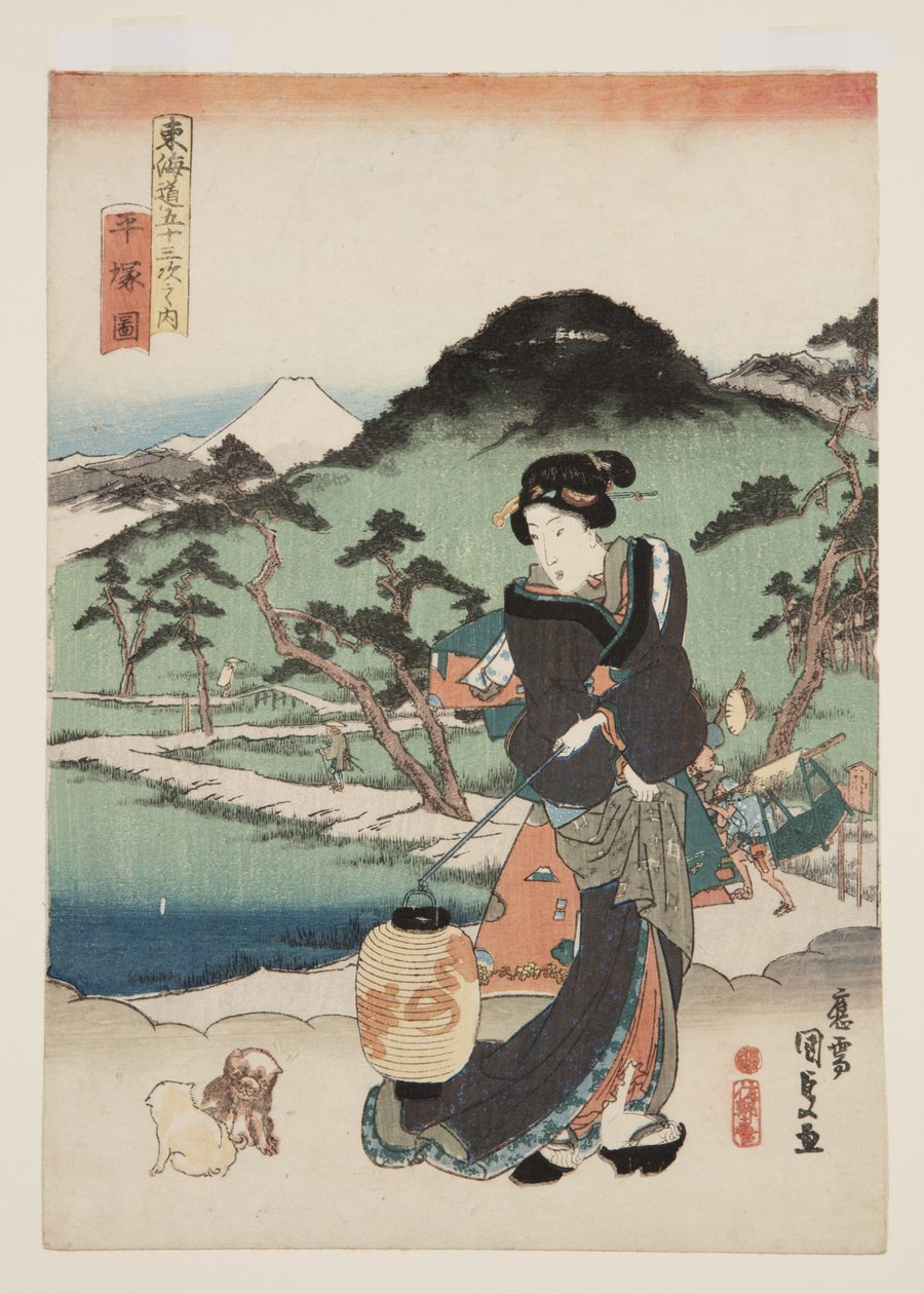 Pohled na Hiratsuku (figurka Hiratsuky) od Utagawa Kunisada