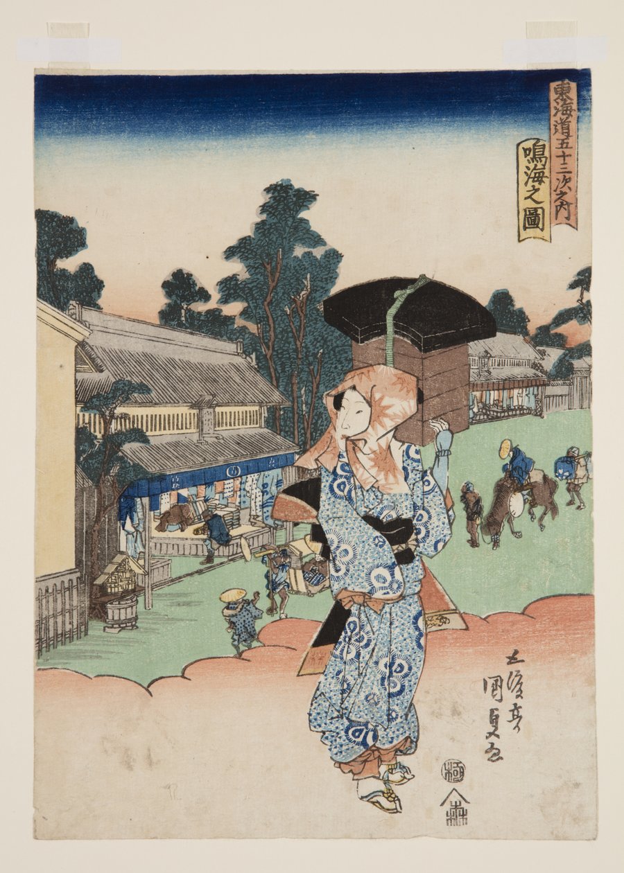 Pohled na Narumi (Narumi no zu) (barevný dřevořez) od Utagawa Kunisada