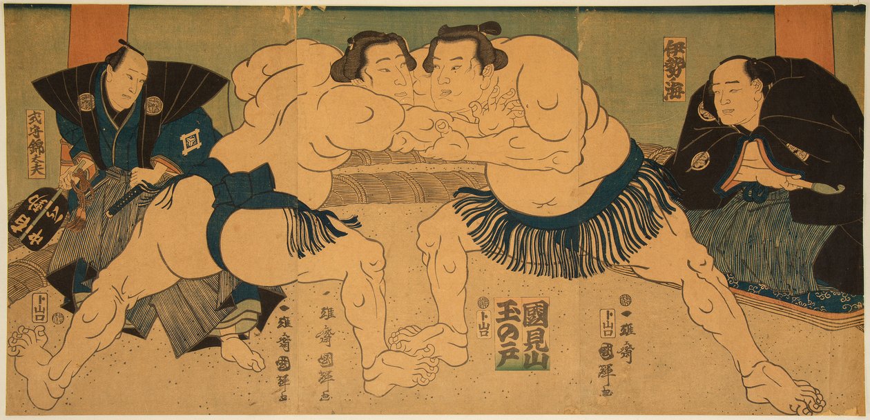 Je to malé m-pole t, ale je to také jiný plyn, Ayusegawa. Kuniteru Utagawa (1808-1876) od Utagawa Kuniteru