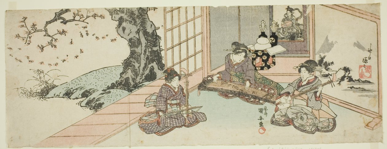 Dámské hrací nástroje od Utagawa Kuniyasu
