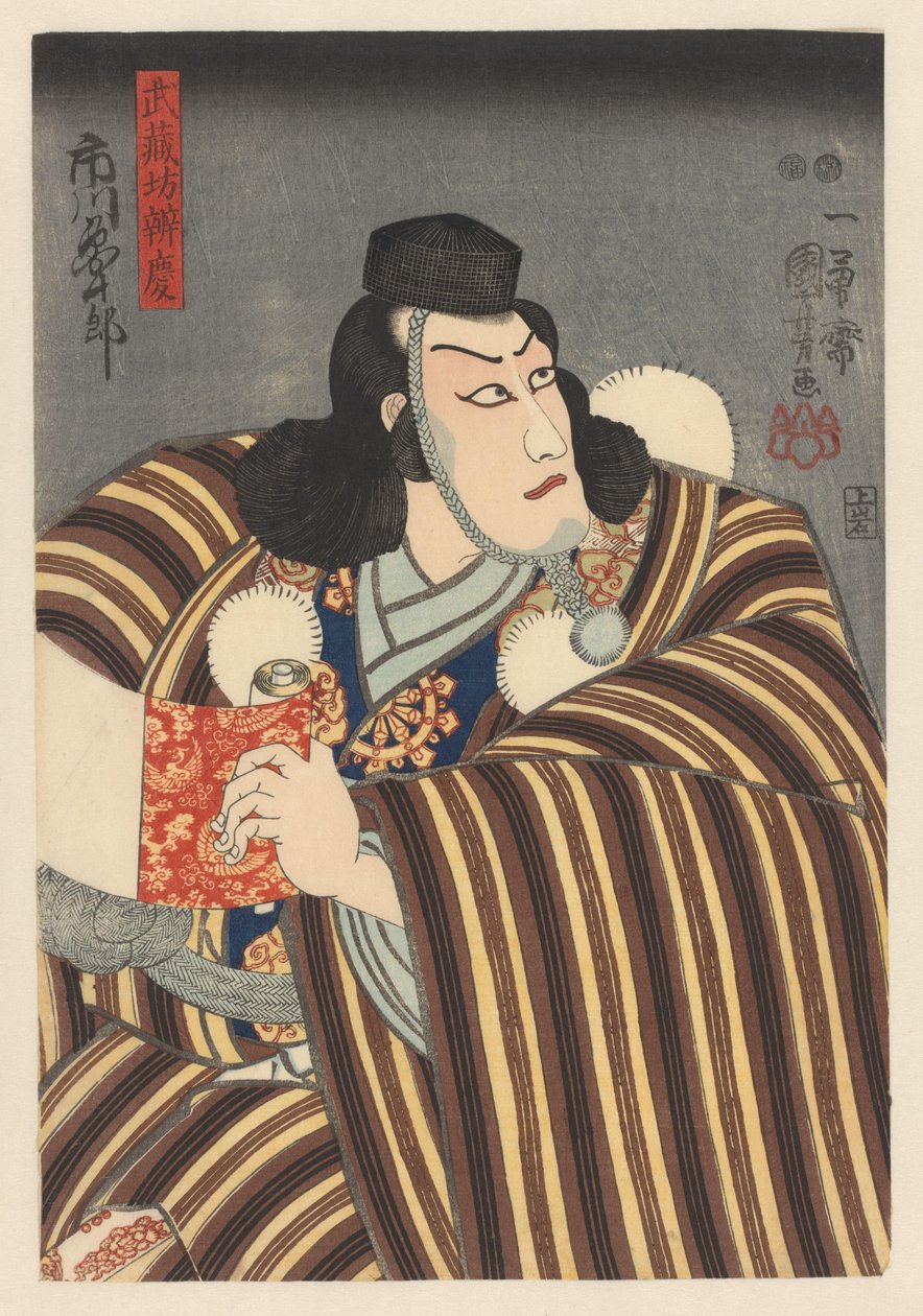 Benkei drží svitek od Utagawa Kuniyoshi