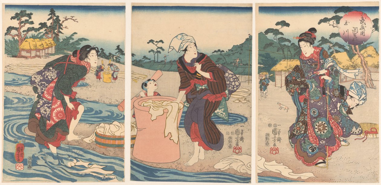 Decho Farmer Inde Production Musashi Musashikuni Chofu no Tamagawa od Utagawa Kuniyoshi