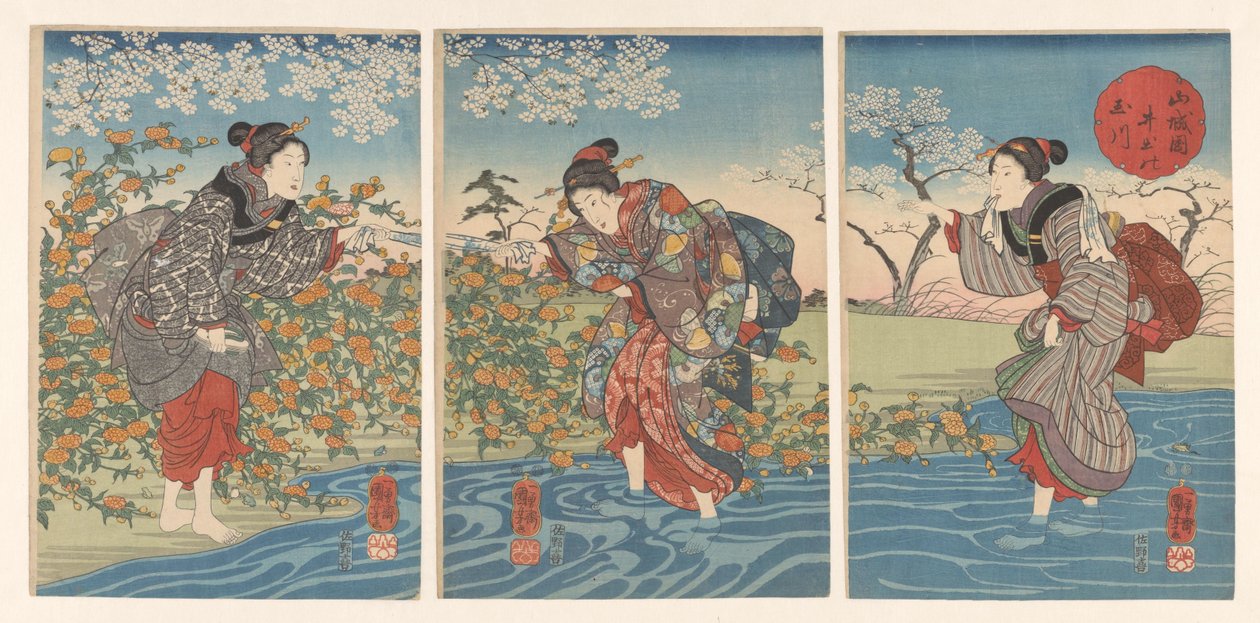 Dede Tamarilier Inde Provinční Yamashiro Země Yamashiro Tamagawa od Utagawa Kuniyoshi