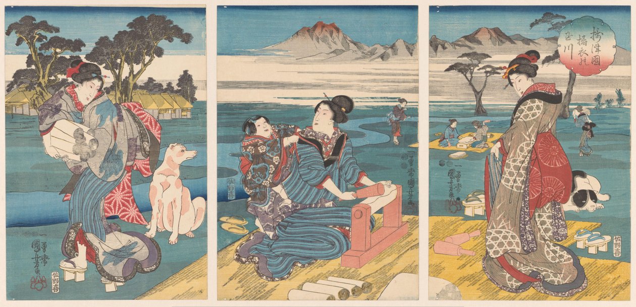 Provinční sada Detoi Tamarier Inde Settsu Kuni no Tamagawa od Utagawa Kuniyoshi