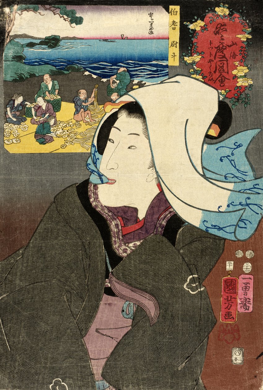 Sušené ušně z Hōki od Utagawa Kuniyoshi