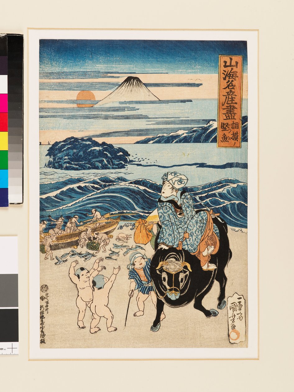 Sušené ryby ze Sagami,1823 (dřevoryt) od Utagawa Kuniyoshi
