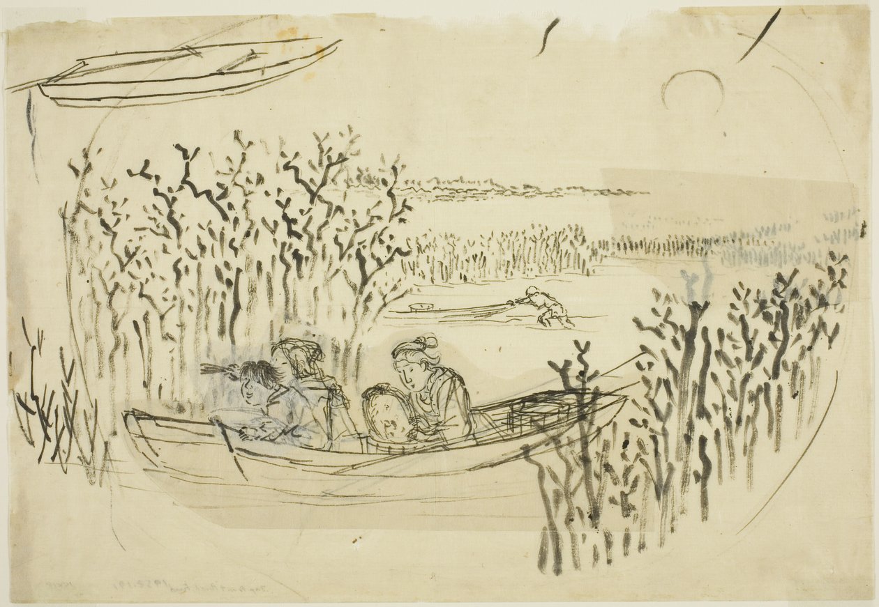 Sběr mořských řas v Omori od Utagawa Kuniyoshi
