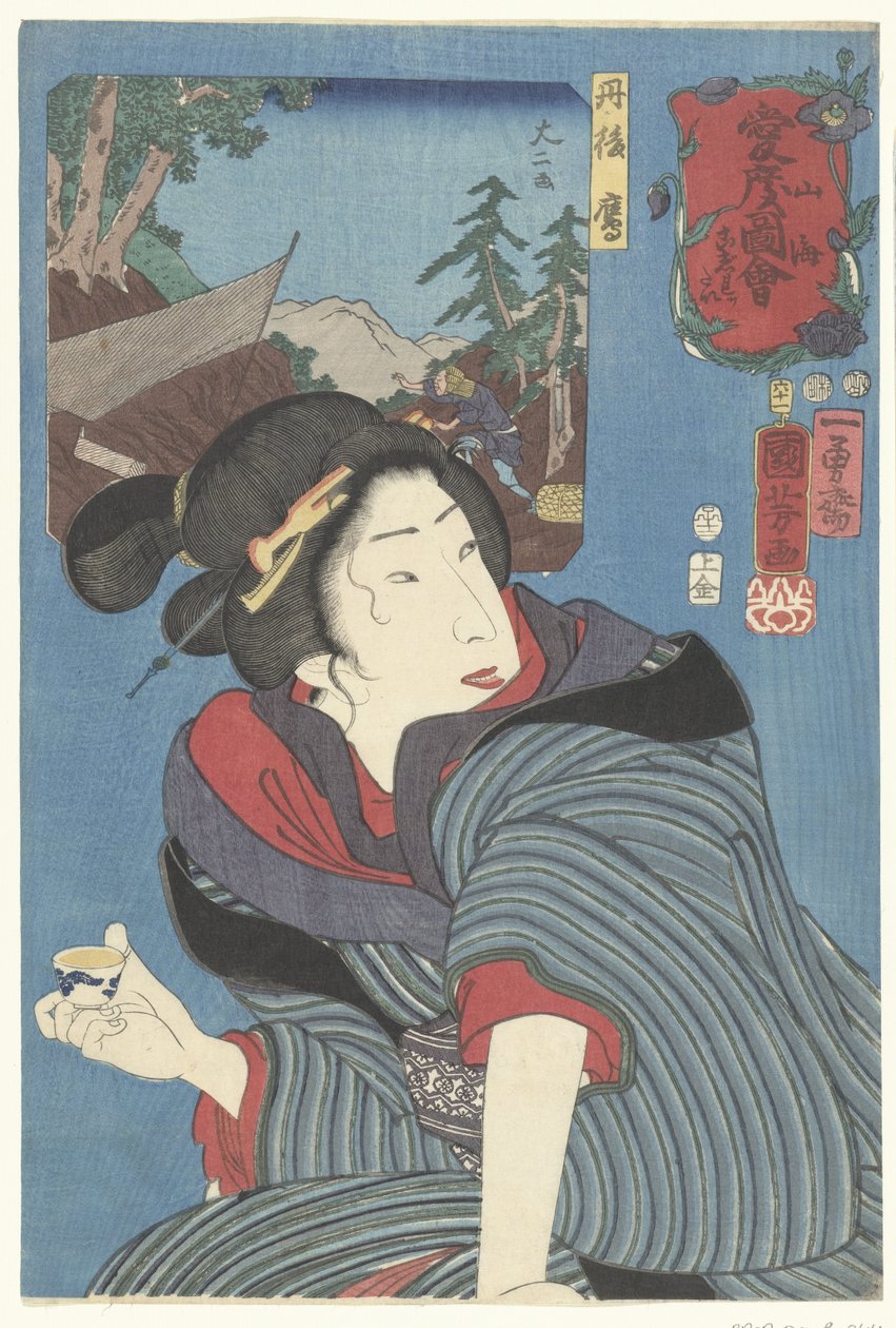 Jestřábi z provincie Tango Hřejivé pocity pro hory a moře (název série) Sankai medetai zue (název série na objektu) od Utagawa Kuniyoshi