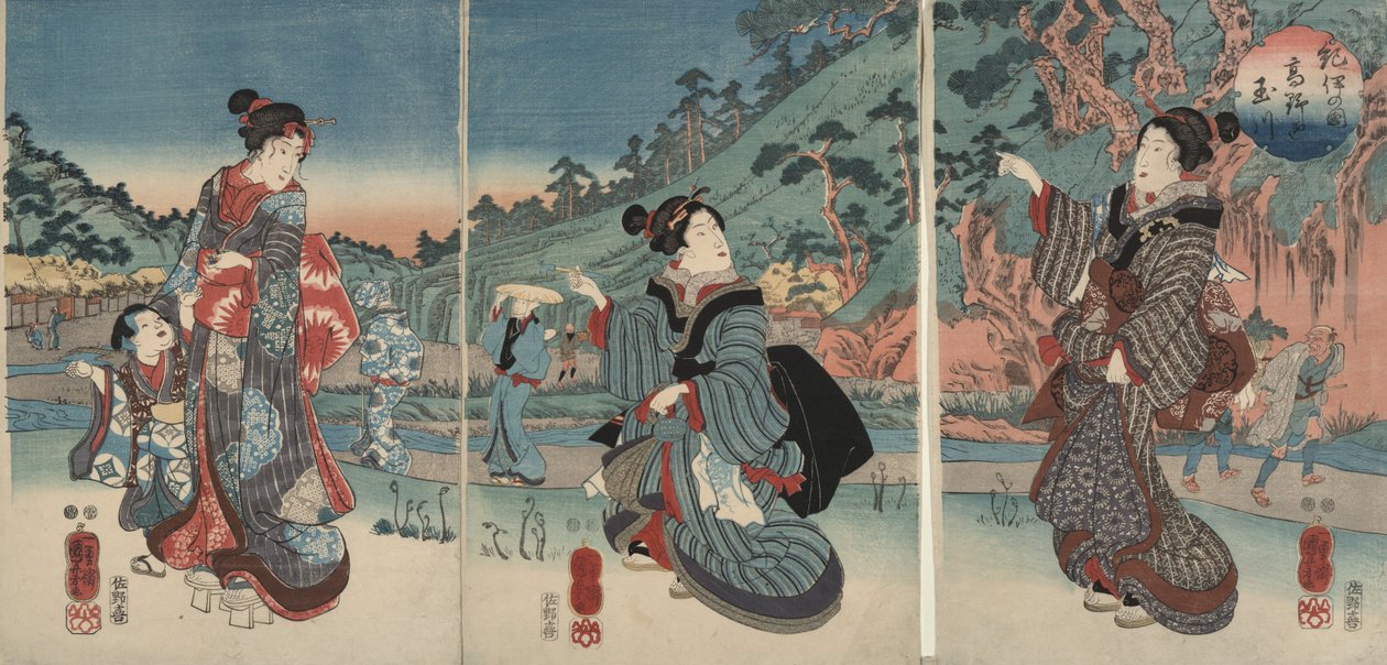 Řeka Jewel v oblasti Kōya v provincii Kii od Utagawa Kuniyoshi