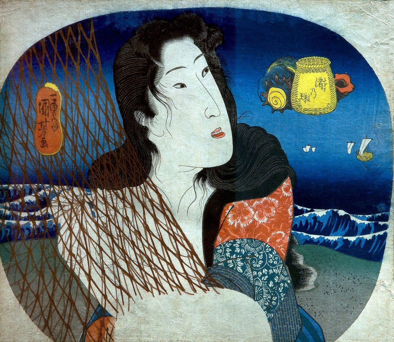 Klenot mořského pobřeží (Nagisa no tama), kolem roku 1836 od Utagawa Kuniyoshi