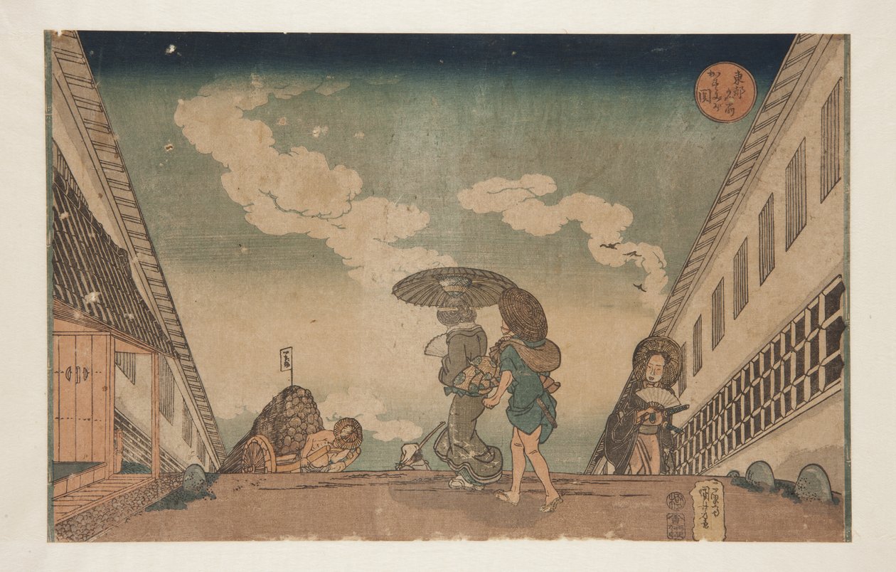Kasumigaseki (barevný dřevořez) od Utagawa Kuniyoshi