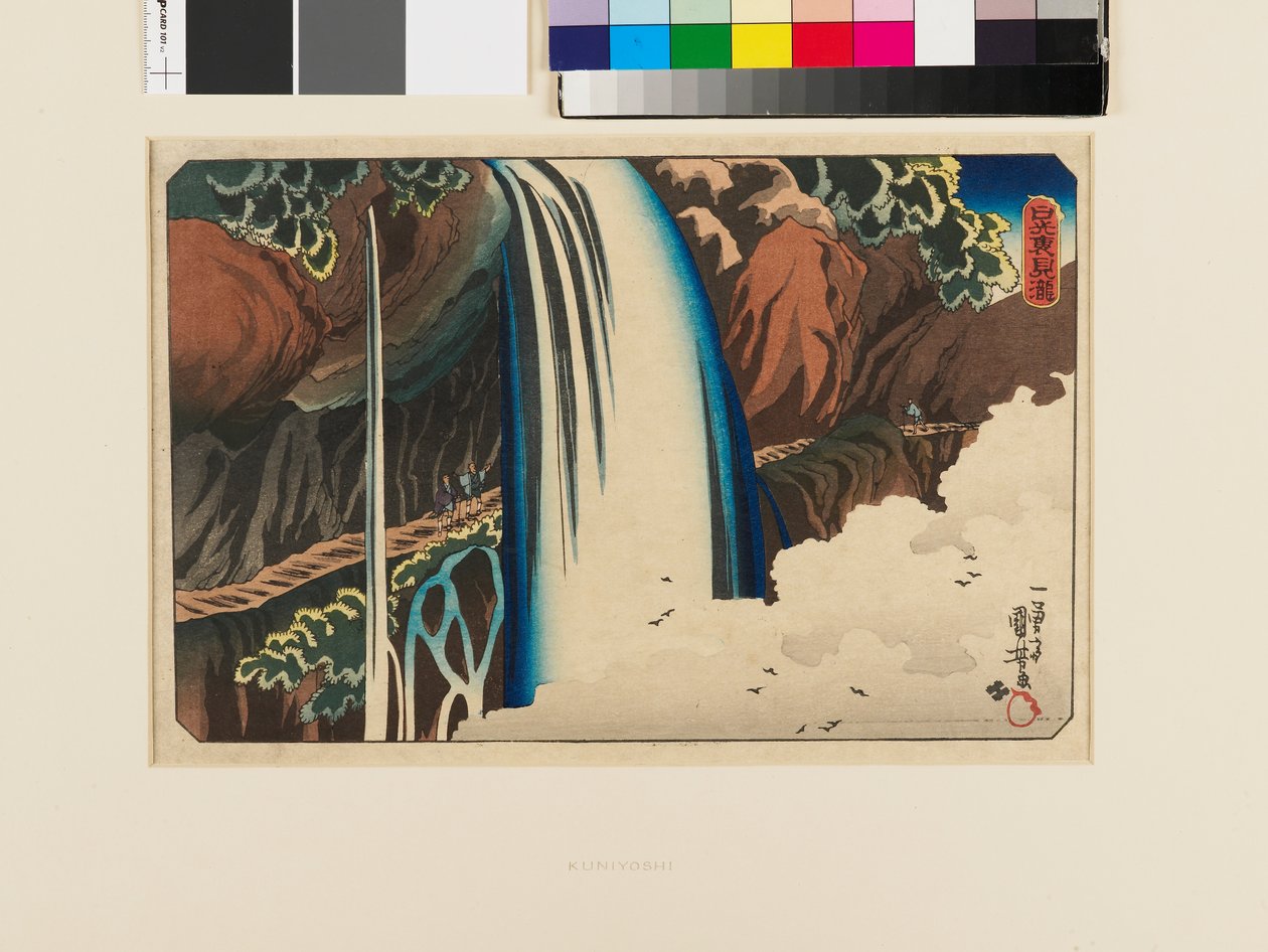 Nikkō. Vodopád Urami od Utagawa Kuniyoshi