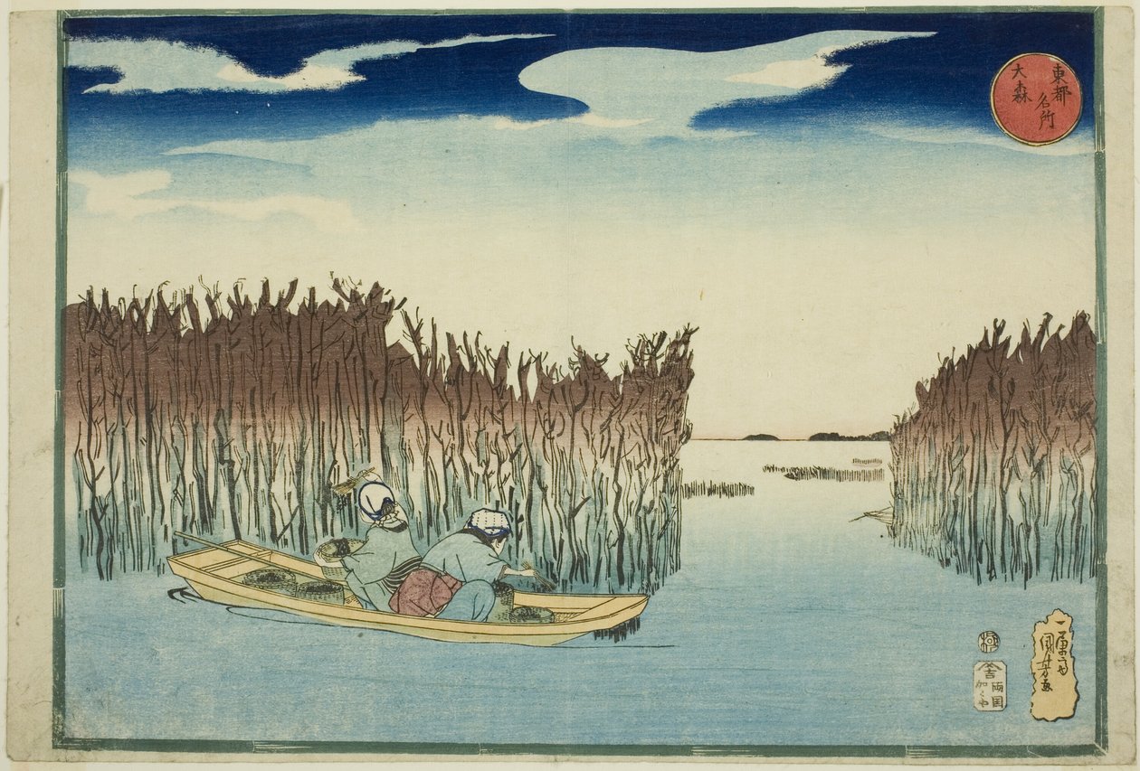 Omori, ze série „Slavná místa ve východním hlavním městě (Toto meisho)“ od Utagawa Kuniyoshi