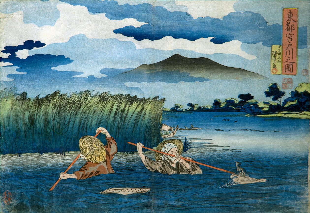 Obrázek řeky Miyato od Utagawa Kuniyoshi