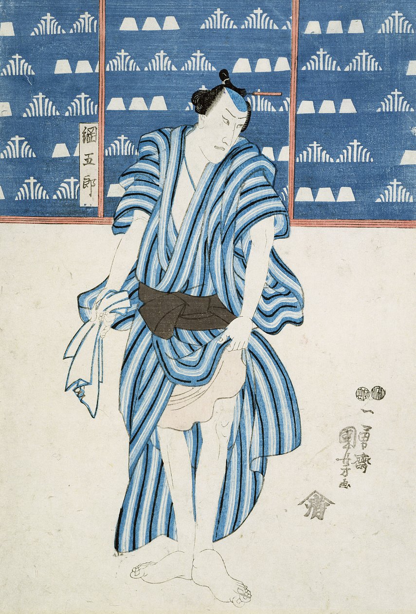 Portrét Tunagora (dřevěný tisk) od Utagawa Kuniyoshi