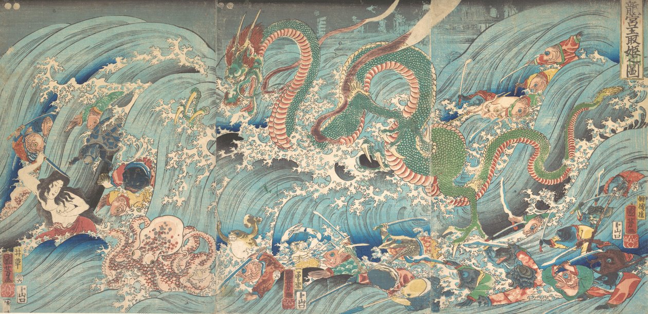 Získání ukradeného klenotu z paláce Dračího krále, 1853. od Utagawa Kuniyoshi