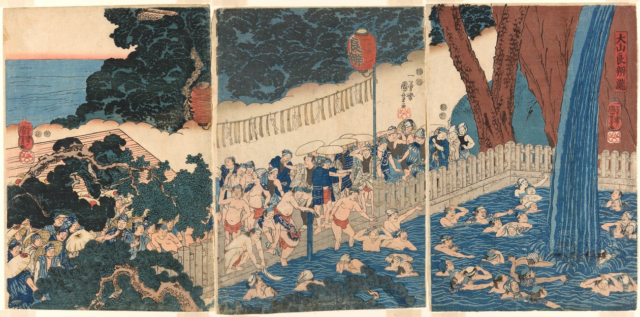 Vodopád Roben na hoře Oyama (Oyama Roben no taki) od Utagawa Kuniyoshi