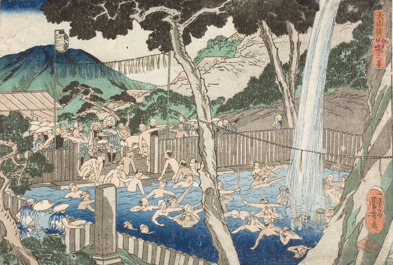 Vodopád Rōben u hory Ōyama od Utagawa Kuniyoshi