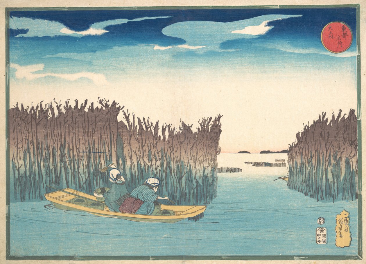 Sběrači mořských řas v Omori, 1797-1861. od Utagawa Kuniyoshi
