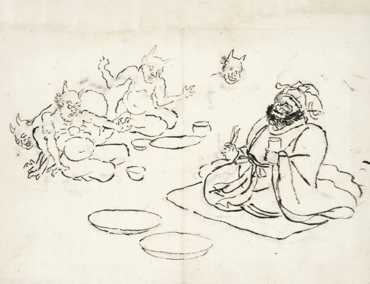 Skica démonů bavících krále pekla od Utagawa Kuniyoshi