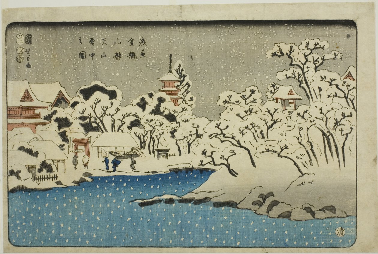 Bez zvuku Benten přitáhl ruku Kinryu Zan, člen MP Asakusa od Utagawa Kuniyoshi