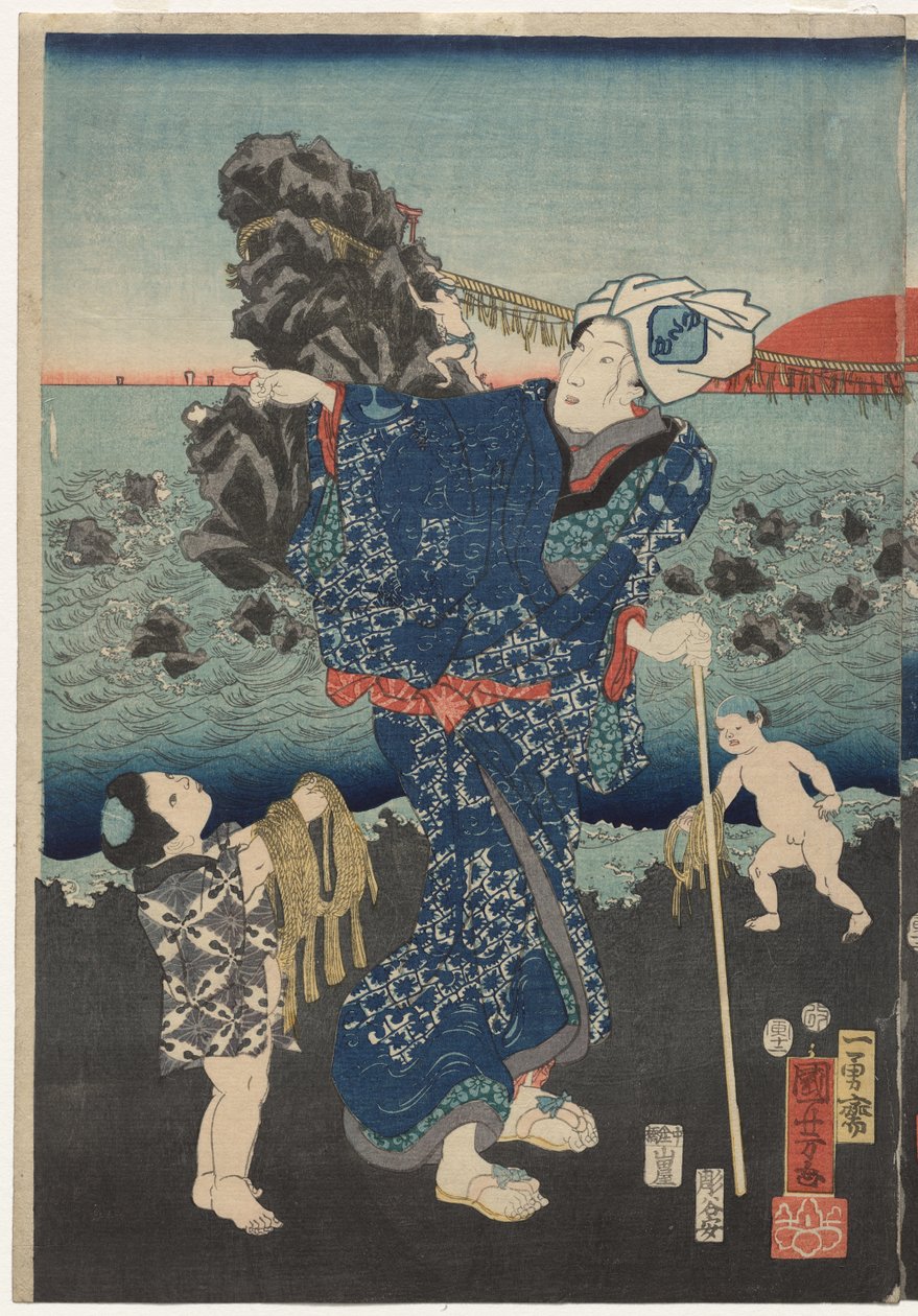 Východ slunce v zálivu Futami od Utagawa Kuniyoshi