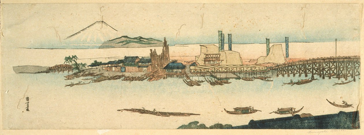Výjev na řece Sumidě od Utagawa Kuniyoshi