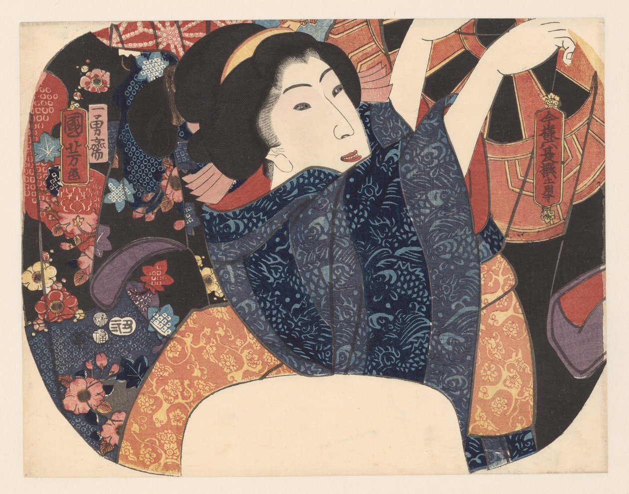 Letní provětrávání oblečení Výběr šesti moderních letních scén (název série) od Utagawa Kuniyoshi