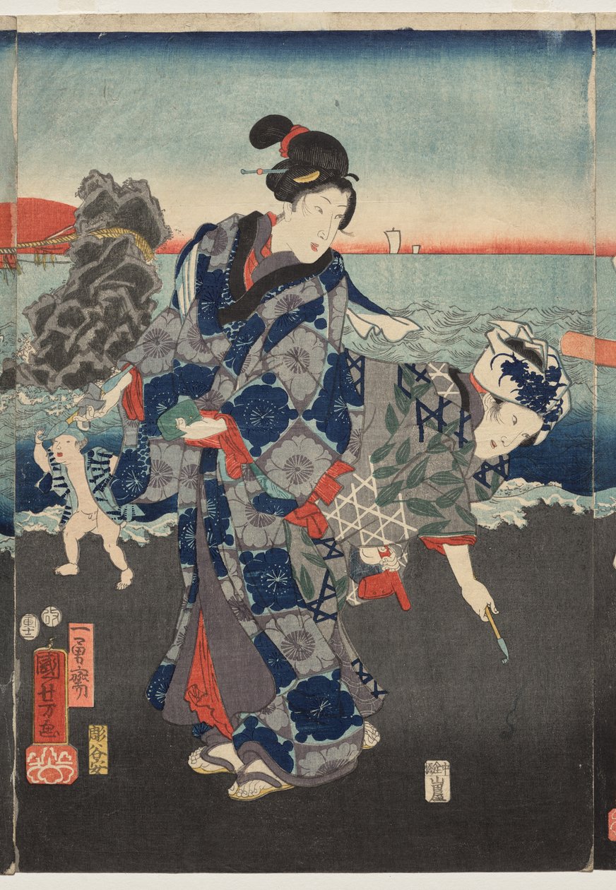 Východ slunce v zálivu Futami od Utagawa Kuniyoshi
