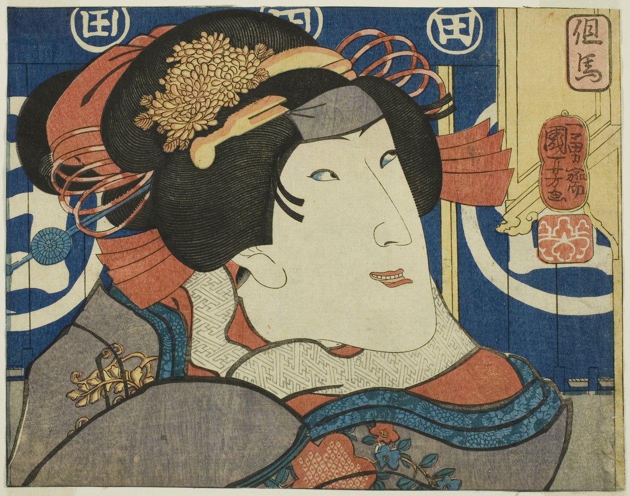 Provincie Tajima, ze série „Moderní scény provincií v Edo Brocades“ od Utagawa Kuniyoshi