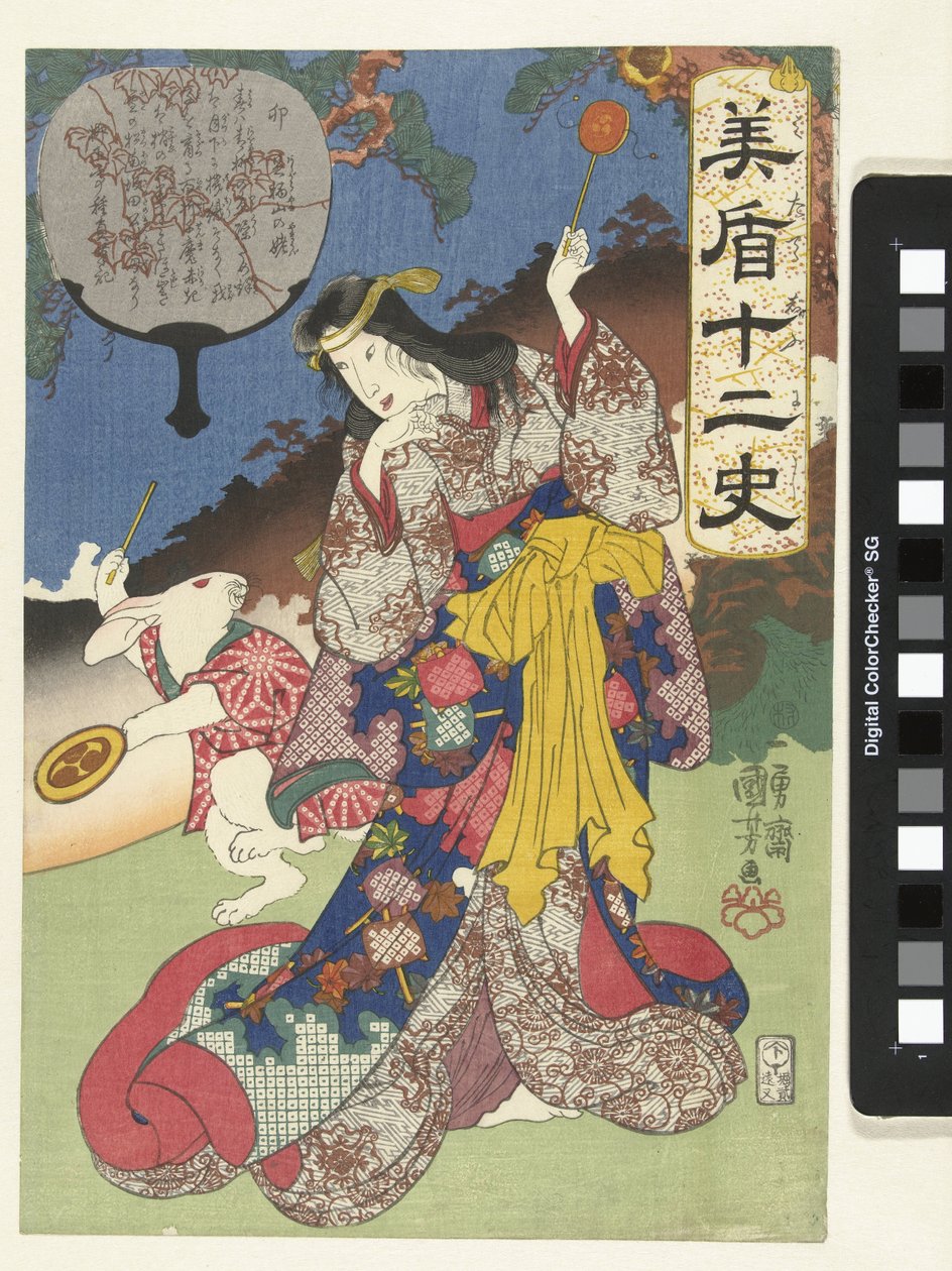 Znamení zajíce od Utagawa Kuniyoshi