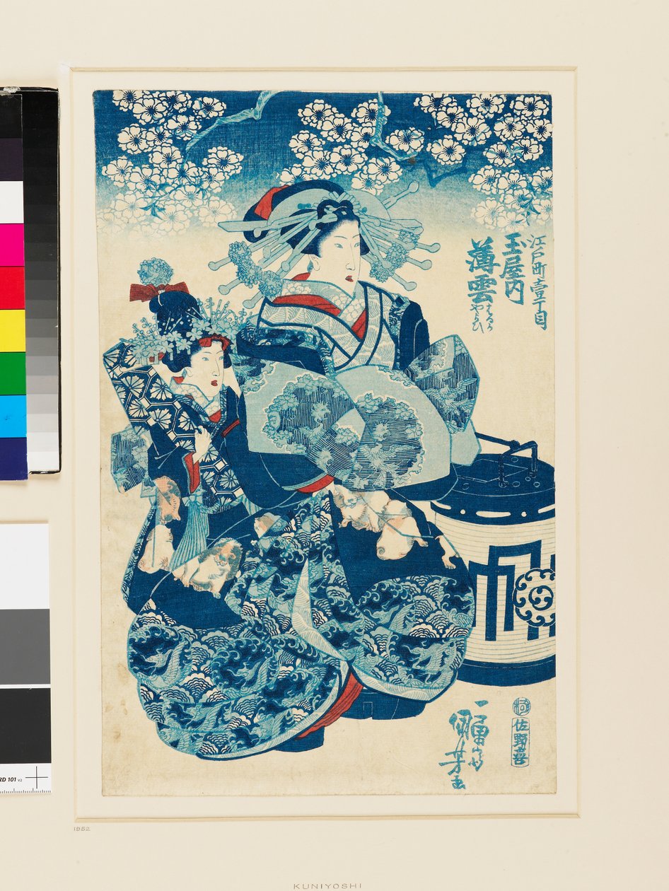 Kurtizána Usugumo z čajovny Tamaya od Utagawa Kuniyoshi