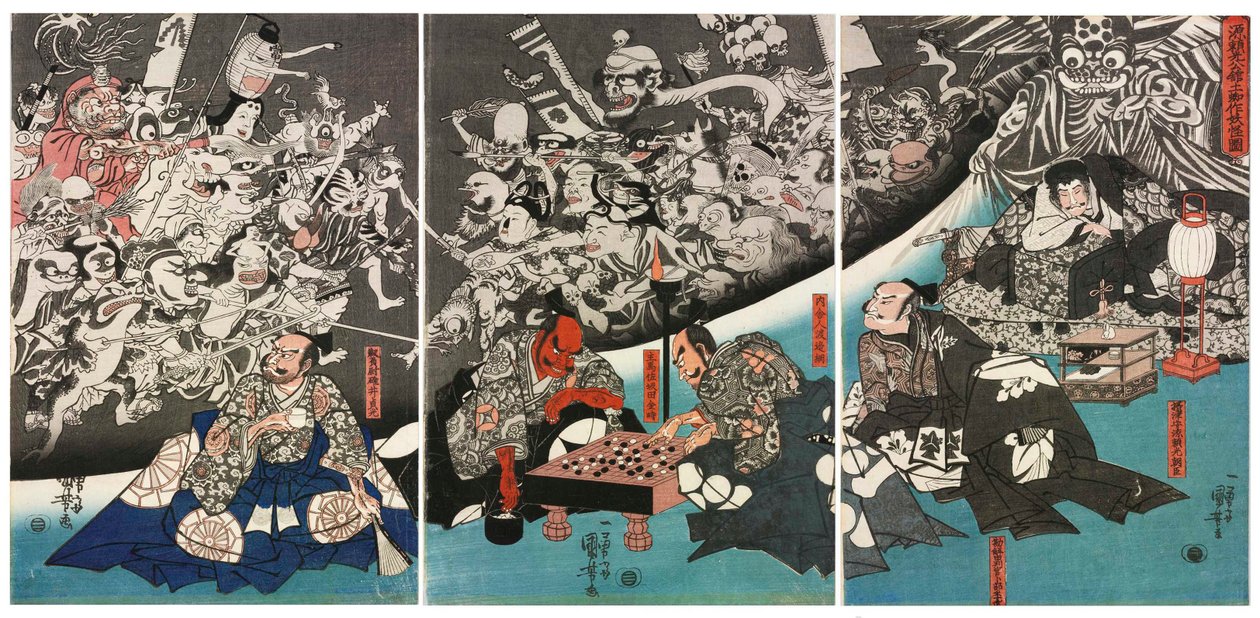 The Earth Spider generuje monstra v sídle lorda Minamoto Yorimitsu, 1843. od Utagawa Kuniyoshi