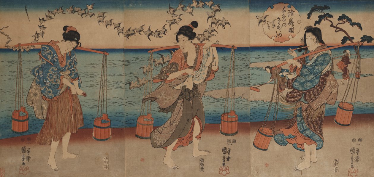 Plover Crystal River v provincii Mutsu od Utagawa Kuniyoshi