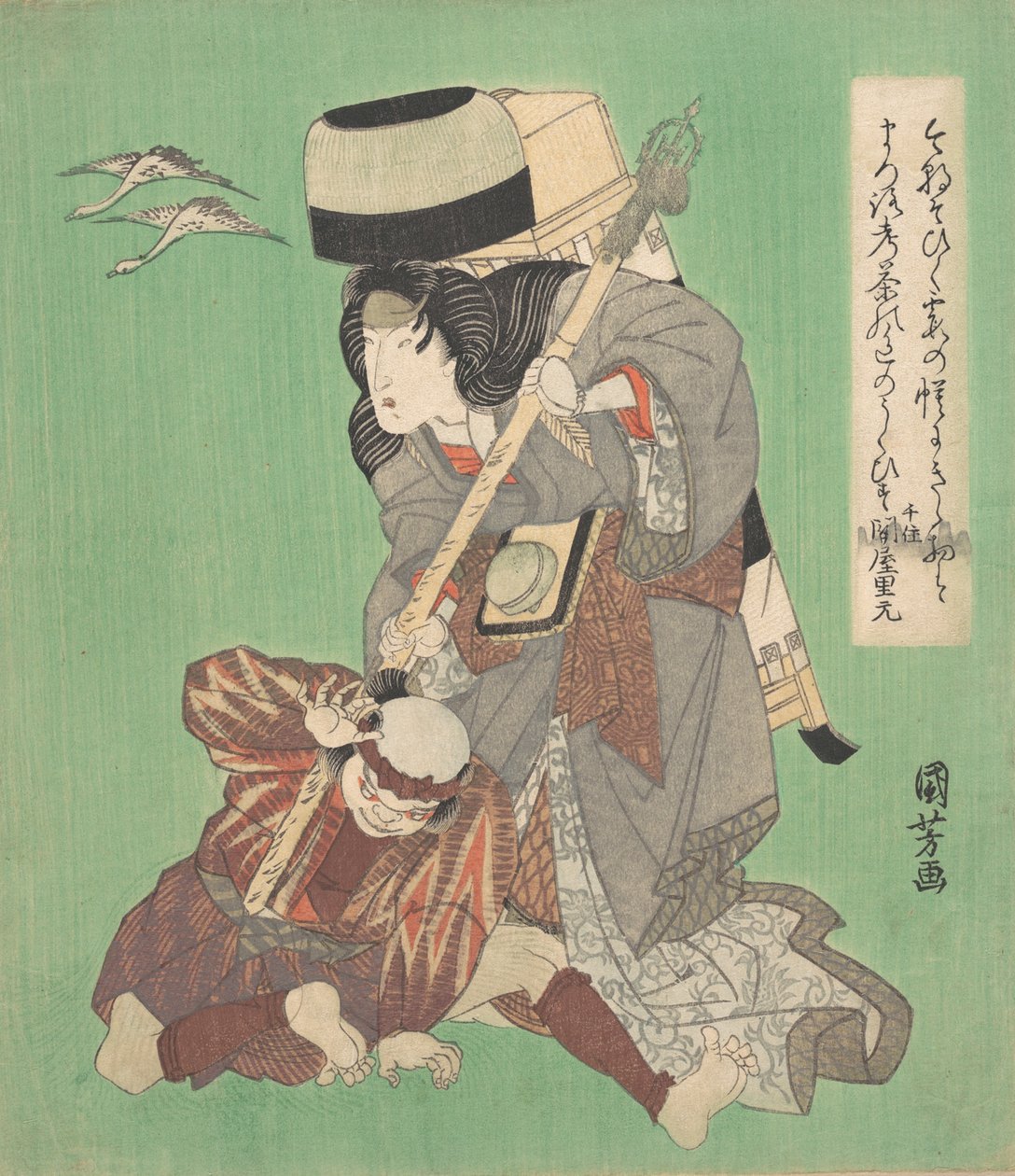 Divadelní scéna, polovina 19. století. od Utagawa Kuniyoshi