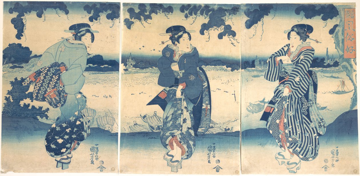 Ženy u řeky od Utagawa Kuniyoshi