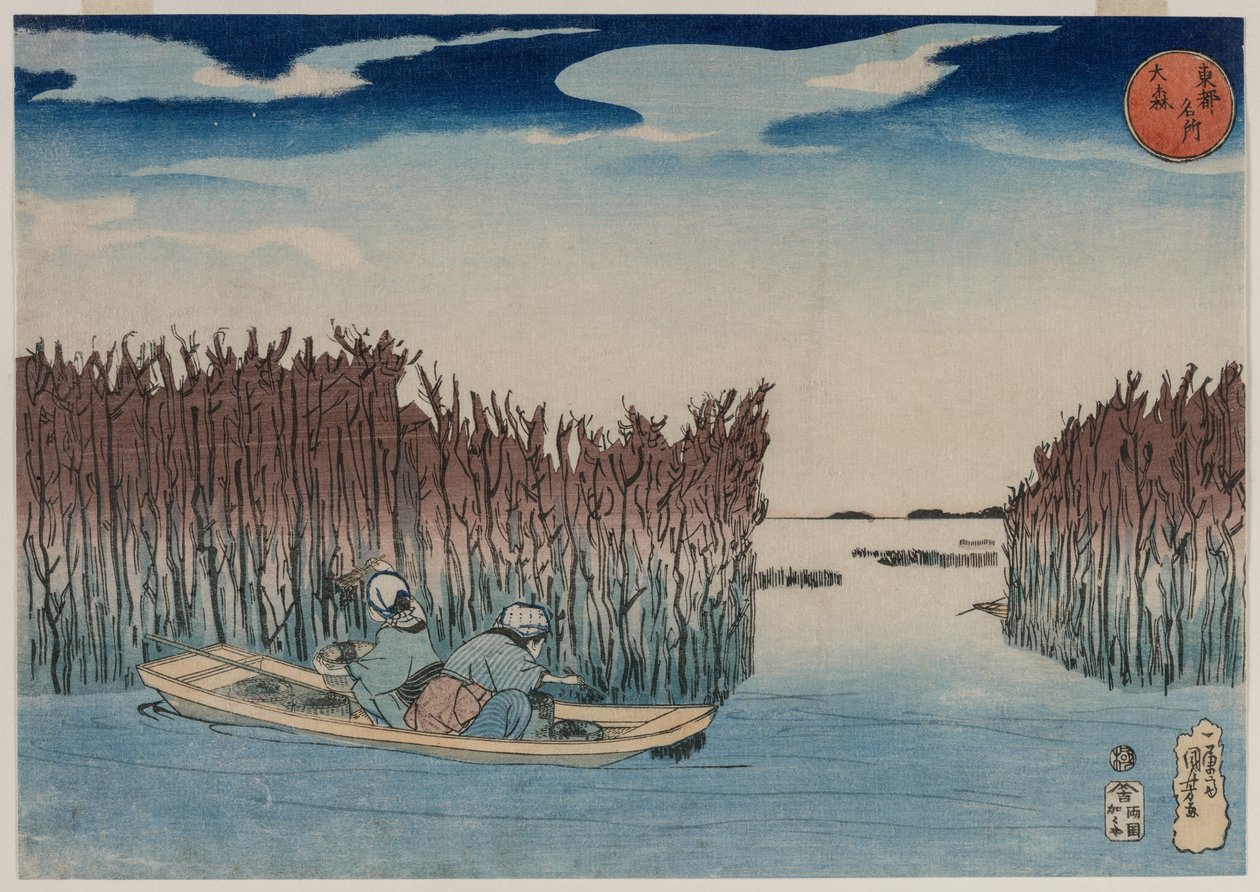 Ómori, ze série Slavná místa ve východním hlavním městě od Utagawa Kuniyoshi
